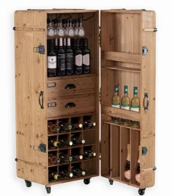 Bars & Étagères À Vin|Cocktail Scandinave Armoire-bar sapin massif WELLWOOD