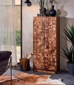 Bars & Étagères À Vin|Cocktail Scandinave Armoire-bar vintage en bois WENDY