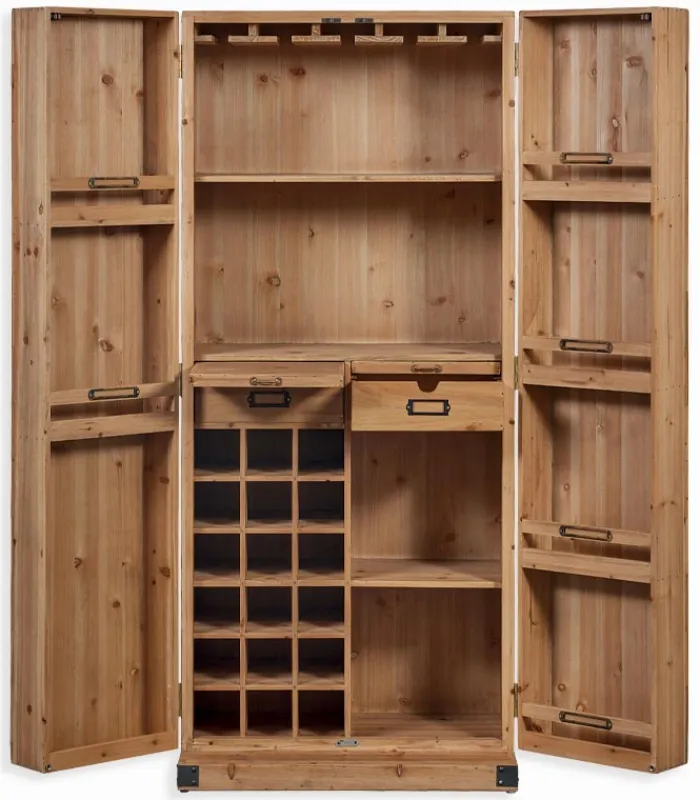 Bars & Étagères À Vin|Cocktail Scandinave Armoire-bar vintage en bois WENDY