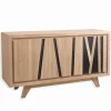 Bahuts & Vaisseliers|Cocktail Scandinave Bahut chêne blanchi 3 portes BAMBOO