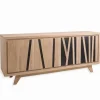 Bahuts & Vaisseliers|Cocktail Scandinave Bahut chêne blanchi 4 portes BAMBOO