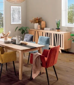 Bahuts & Vaisseliers|Cocktail Scandinave Bahut chêne blanchi 4 portes BAMBOO