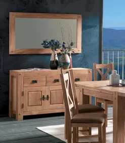 Bahuts & Vaisseliers|Cocktail Scandinave Bahut chêne huilé 3 portes NORWAY