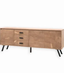 Bahuts & Vaisseliers|Cocktail Scandinave Bahut frêne massif brossé 3 portes OREGON