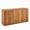 Bahuts & Vaisseliers|Cocktail Scandinave Bahut frêne massif 3 portes WAVE
