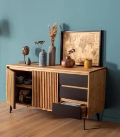 Bahuts & Vaisseliers|Cocktail Scandinave Bahut frêne 2 portes ALSEN