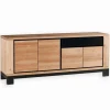 Bahuts & Vaisseliers|Cocktail Scandinave Bahut pin massif 4 portes FOX