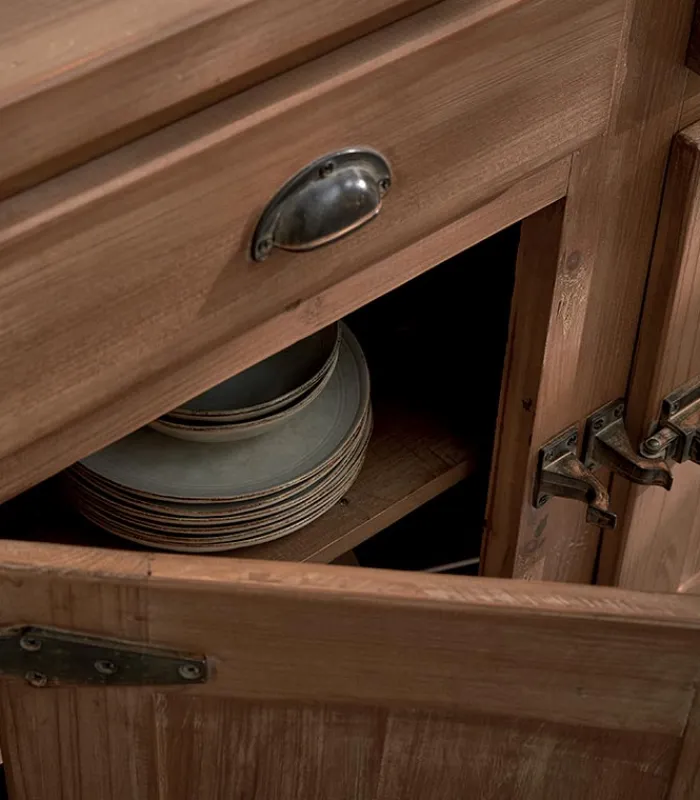 Bahuts & Vaisseliers|Cocktail Scandinave Bahut pin recyclé 3 portes COTTAGE