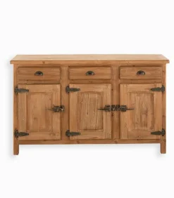 Bahuts & Vaisseliers|Cocktail Scandinave Bahut pin recyclé 3 portes COTTAGE