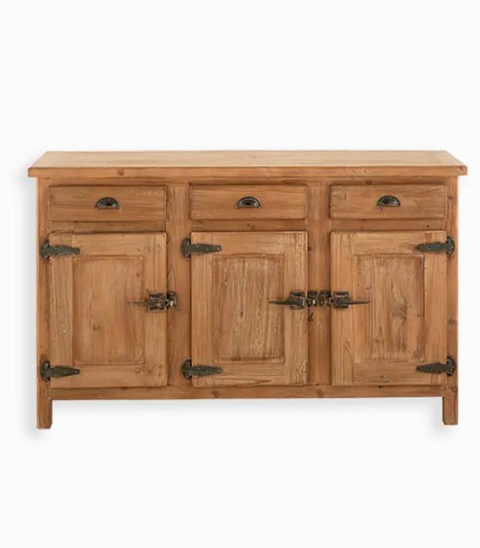 Bahuts & Vaisseliers|Cocktail Scandinave Bahut pin recyclé 3 portes COTTAGE