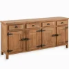 Bahuts & Vaisseliers|Cocktail Scandinave Bahut pin recyclé 4 portes COTTAGE