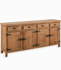 Bahuts & Vaisseliers|Cocktail Scandinave Bahut pin recyclé 4 portes COTTAGE