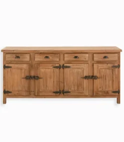Bahuts & Vaisseliers|Cocktail Scandinave Bahut pin recyclé 4 portes COTTAGE