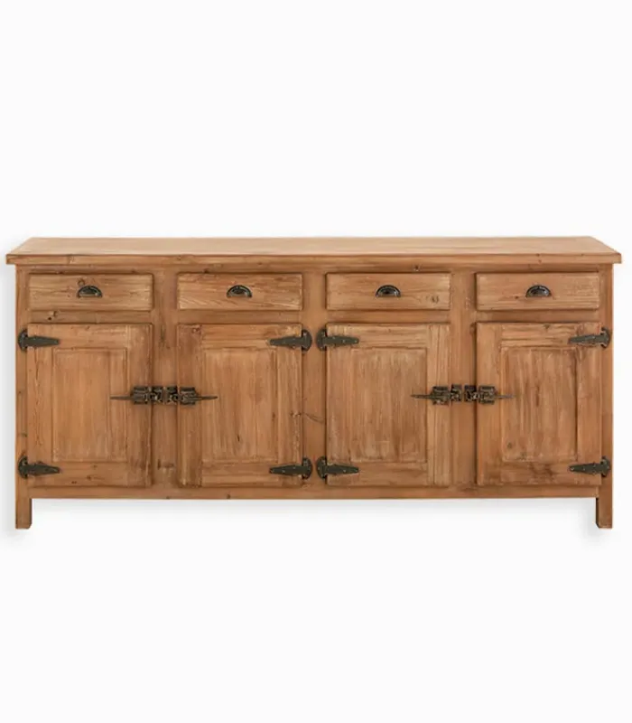 Bahuts & Vaisseliers|Cocktail Scandinave Bahut pin recyclé 4 portes COTTAGE