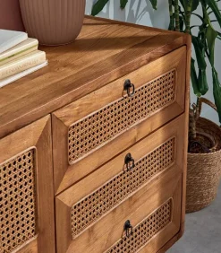 Découvrez Nos Meubles En Teck|Bahuts & Vaisseliers|Cocktail Scandinave Bahut teck massif CARAWA 2 portes 3 tiroirs
