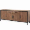 Découvrez Nos Meubles En Teck|Bahuts & Vaisseliers|Cocktail Scandinave Bahut teck & métal 4 portes BROWTON
