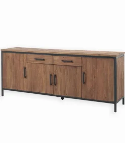 Découvrez Nos Meubles En Teck|Bahuts & Vaisseliers|Cocktail Scandinave Bahut teck & métal 4 portes BROWTON