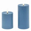 Bougies & Senteurs|Cocktail Scandinave Bougie LED cylindrique plastique bleu / Set de 2