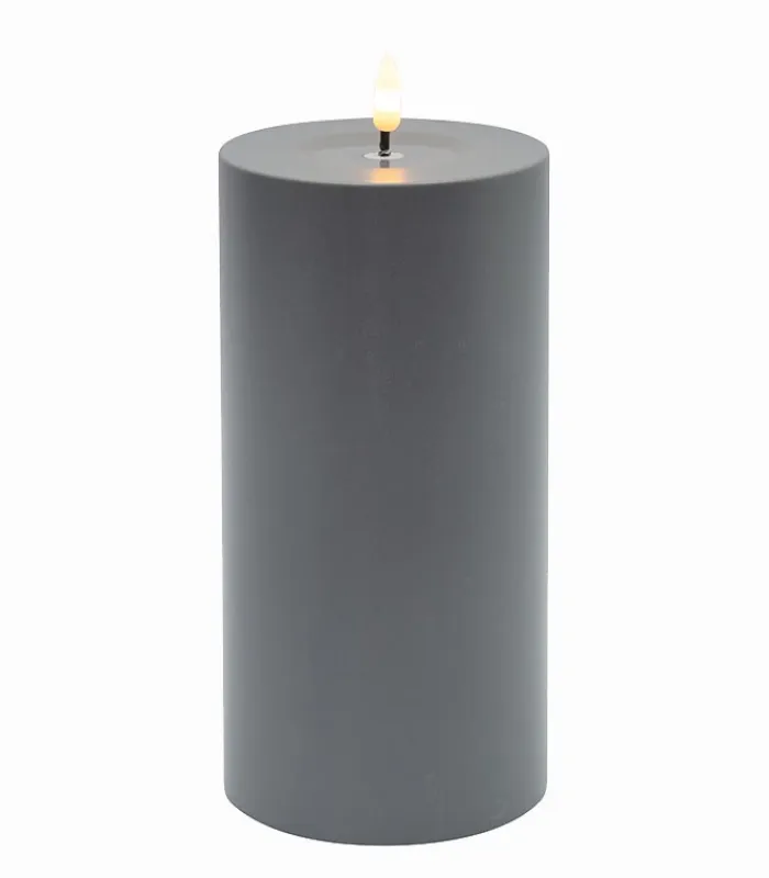 Bougies & Senteurs|Cocktail Scandinave Bougie LED cylindrique plastique gris H 20 cm