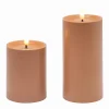 Bougies & Senteurs|Cocktail Scandinave Bougie LED cylindrique plastique terracotta / Set de 2