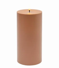 Bougies & Senteurs|Cocktail Scandinave Bougie LED cylindrique plastique terracotta H 20 cm