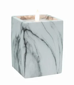 Décorations Led|Bougies & Senteurs|Cocktail Scandinave Bougie LED rectangulaire façon marbre