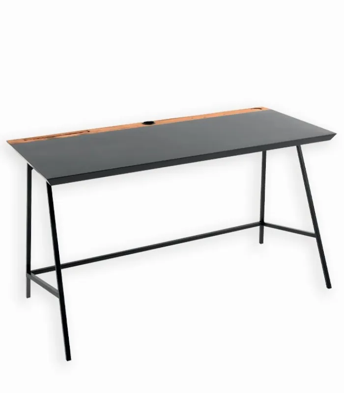 Bureaux|Cocktail Scandinave Bureau bois de bateau & métal FOCUS
