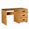 Bureaux|Cocktail Scandinave Bureau pin massif ciré 3 tiroirs MALMOE