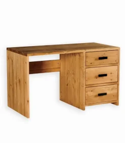Bureaux|Cocktail Scandinave Bureau pin massif ciré 3 tiroirs MALMOE