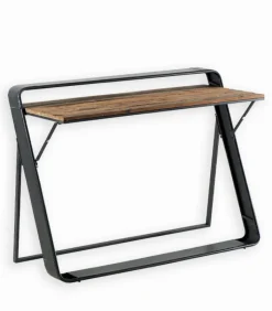 Bureaux|Cocktail Scandinave Bureau sapin massif vieilli & métal SKOVE