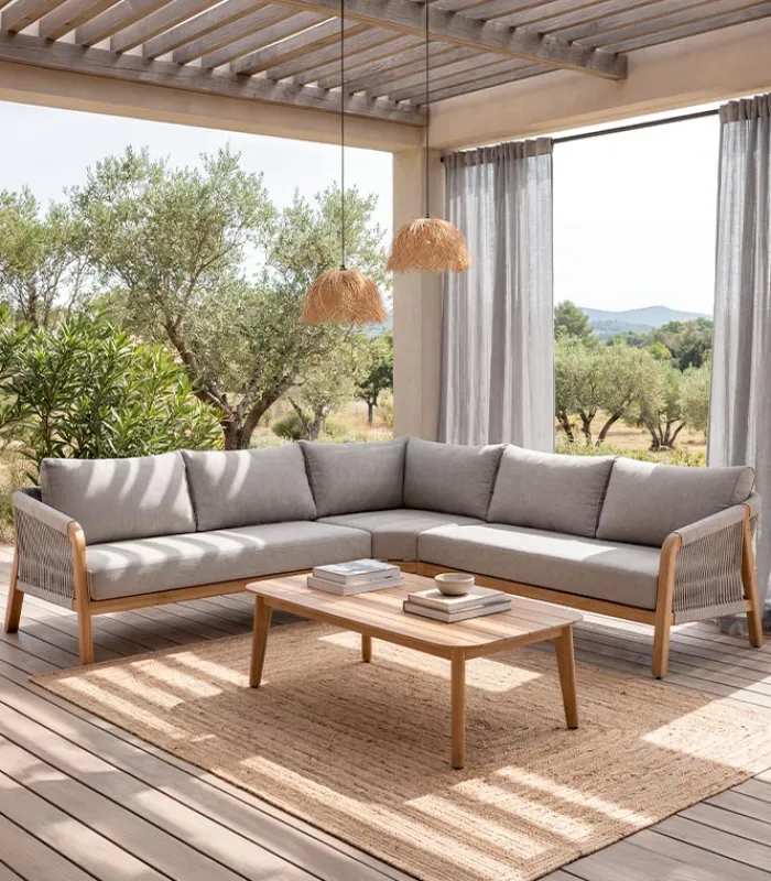 Ensembles De Jardin|Cocktail Scandinave Canapé d’angle de jardin PAROS