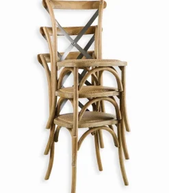 Chaises|Chaises|Cocktail Scandinave Chaise BISTROT empilable assise rotin