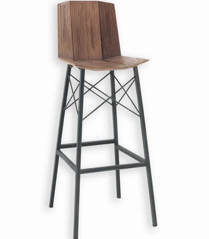 Découvrez Nos Meubles En Teck|Chaises De Bar|Cocktail Scandinave Chaise de bar métal et teck BROWTON