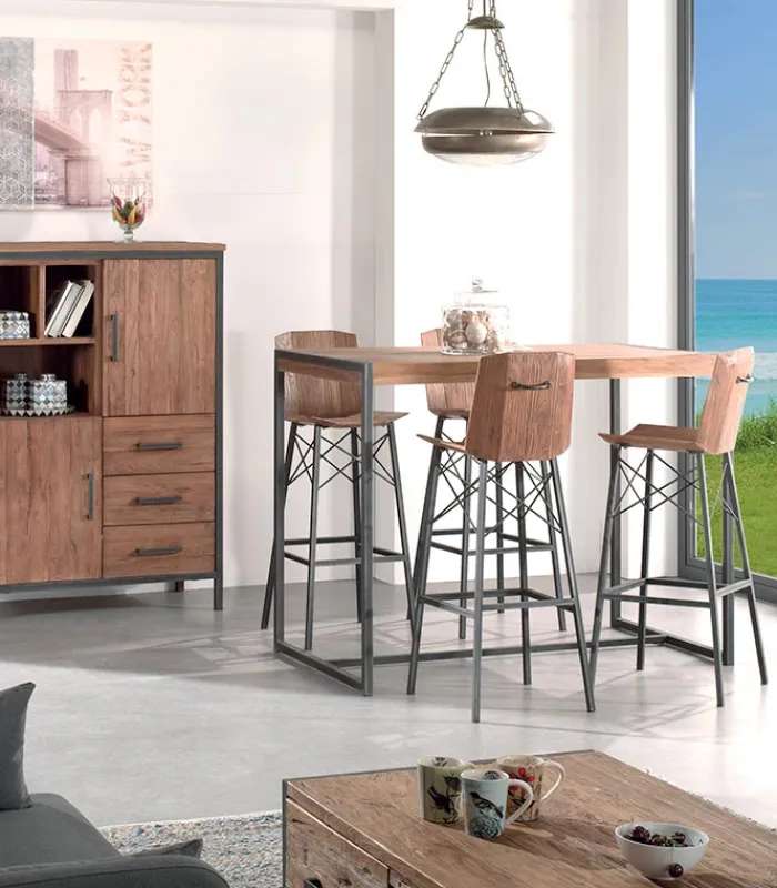 Découvrez Nos Meubles En Teck|Chaises De Bar|Cocktail Scandinave Chaise de bar métal et teck BROWTON