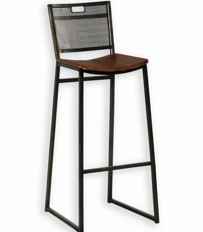 Découvrez Nos Meubles En Teck|Chaises De Bar|Cocktail Scandinave Chaise haute métal et teck GADO