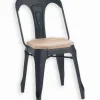 Chaises|Chaises|Cocktail Scandinave Chaise métal assise bois MACKAY