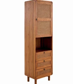Découvrez Nos Meubles En Teck|Bonnetières & Colonnes|Cocktail Scandinave Colonne teck massif CARAWA 1 porte 3 tiroirs