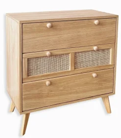 Commodes|Cocktail Scandinave Commode bois 3 grands tiroirs TONLE