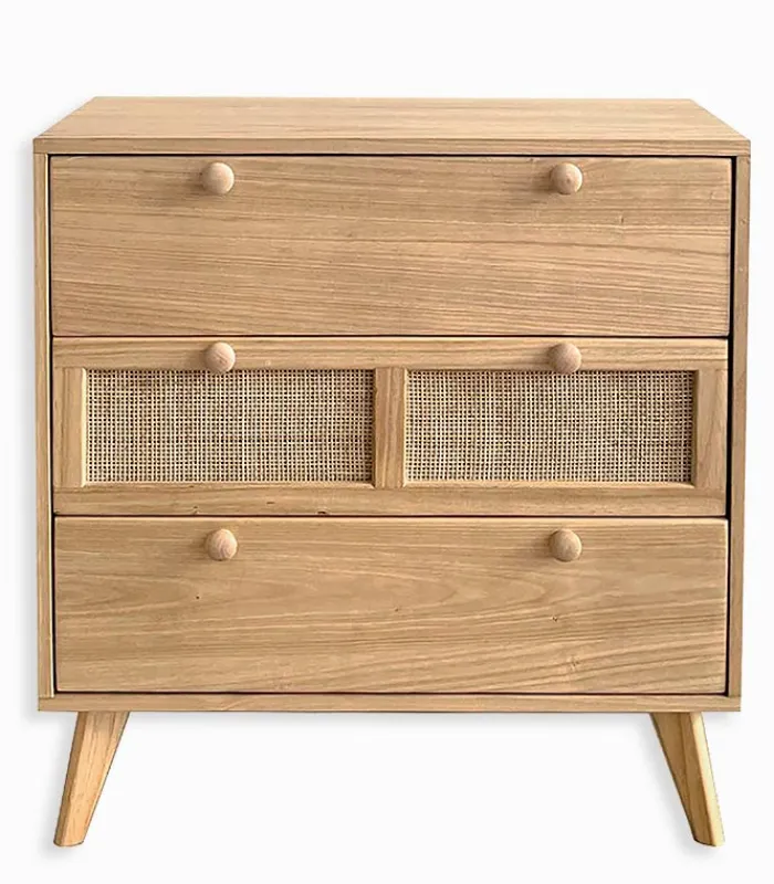 Commodes|Cocktail Scandinave Commode bois 3 grands tiroirs TONLE