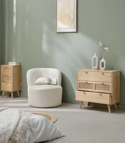 Commodes|Cocktail Scandinave Commode bois 3 grands tiroirs TONLE
