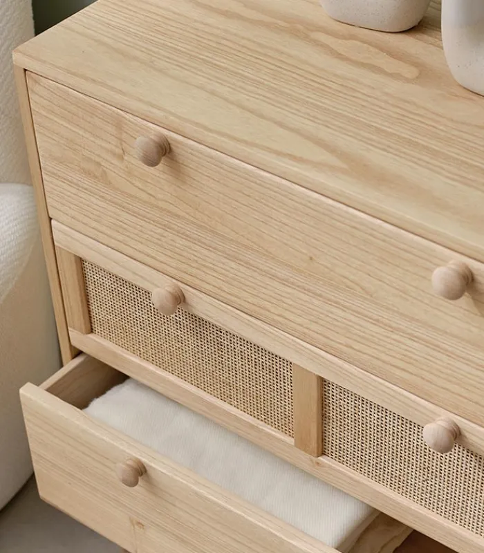 Commodes|Cocktail Scandinave Commode bois 3 grands tiroirs TONLE