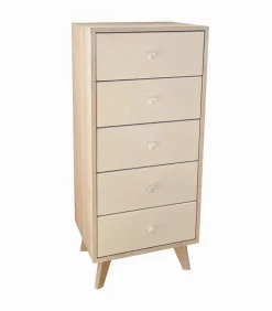 Commodes Déco|Cocktail Scandinave Commode déco 5 tiroirs LOGAN