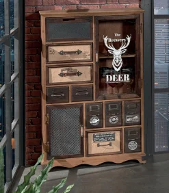Commodes Déco|Cocktail Scandinave Commode en bois avec tête de cerf – WENDY