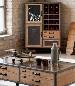 Commodes Déco|Cocktail Scandinave Commode MINDY avec 15 casiers à vin