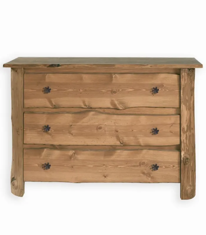 Commodes|Cocktail Scandinave Commode pin massif ciré 3 tiroirsTOUNDRA