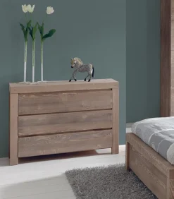 Commodes|Cocktail Scandinave Commode pin massif 3 tiroirs SANDERS