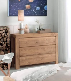 Commodes|Cocktail Scandinave Commode pin massif 3 tiroirs SANDERS
