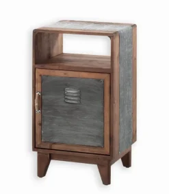 Commodes Déco|Cocktail Scandinave Commode 1 porte en sapin et zinc – WENDY