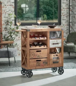 Bars & Étagères À Vin|Commodes Déco|Cocktail Scandinave Commode vintage 5 tiroirs WENDY