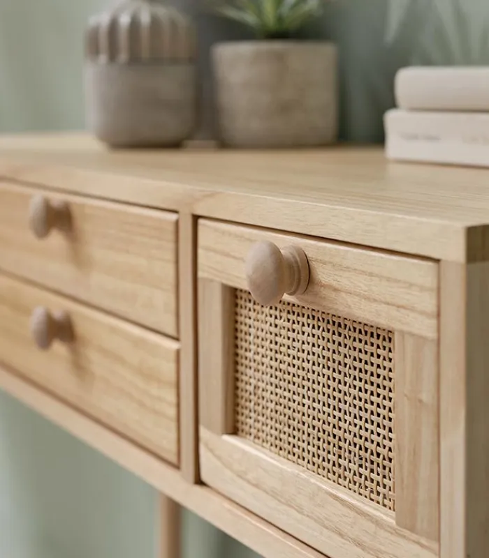 Consoles & Sellettes|Cocktail Scandinave Console bois 4 tiroirs TONLE